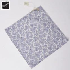 Ivory & Mauve Reversible Geometric/ Paisley Cotton-Silk Pocket Square - Paolo Albizzati 7 Ivory & Mauve Reversible Geometric/ Paisley Cotton-Silk Pocket Square - Paolo Albizzati -ETON Store PAOLOALBIZZATIPS665 5 2