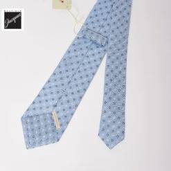 Pale Blue Floral Pattern Linen-Silk Tie - Paolo Albizzati 6 Pale Blue Floral Pattern Linen-Silk Tie - Paolo Albizzati -ETON Store PAOLOALBIZZATITR155 3 2
