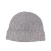 Gray Pure Cashmere Ribbed Beanie - Patrick Assaraf