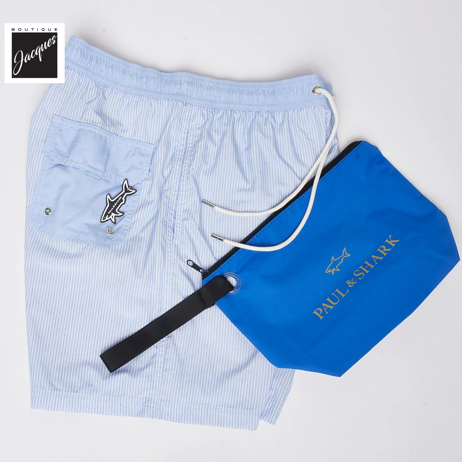 Paul&Shark Light Blue Swim Shorts With Striped Print - Paul & Shark 4 Paul&Shark Light Blue Swim Shorts With Striped Print - Paul & Shark - Image 2