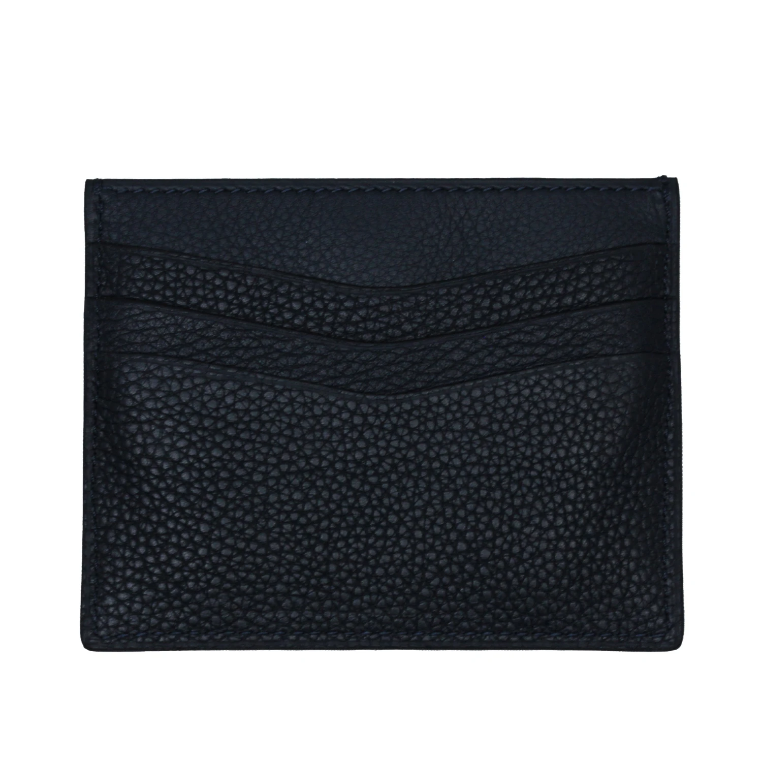 Navy Blue Full-Grain Calf Leather Cardholder - Anderson's 4 Navy Blue Full-Grain Calf Leather Cardholder - Anderson's - Image 2