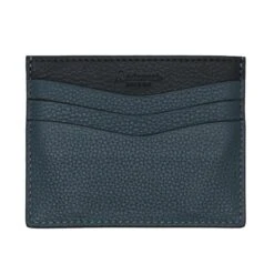 Blue Contrast Full-Grain Calf Leather Cardholder - Anderson's