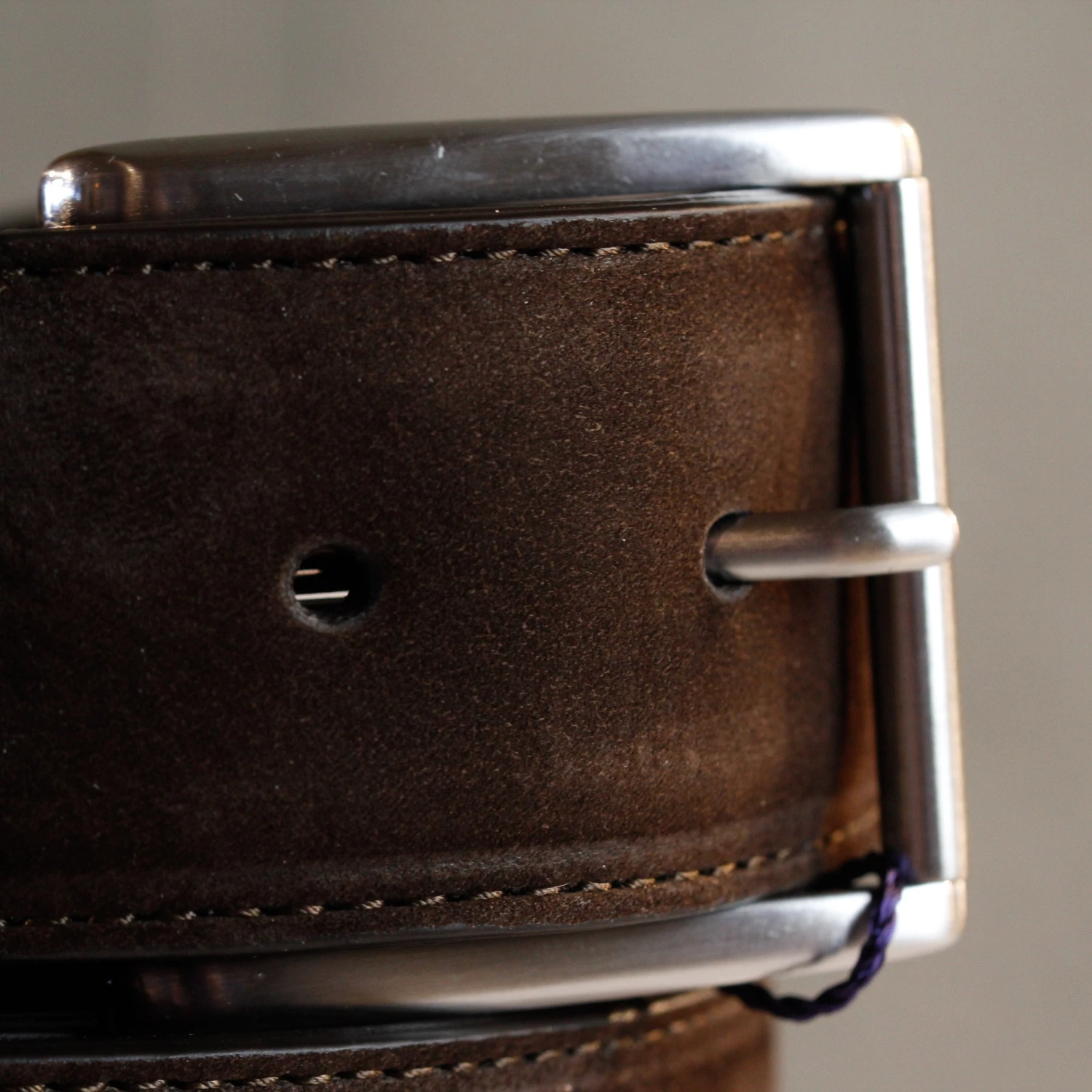 Chocolate Brown Nubuck Soft Suede Leather Belt - Anderson's 5 Chocolate Brown Nubuck Soft Suede Leather Belt - Anderson's - Image 3