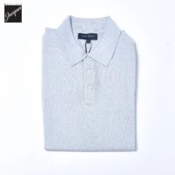 Ocean Blue Cupro-Merino Knit Polo Shirt - Patrick Assaraf 13 Ocean Blue Cupro-Merino Knit Polo Shirt - Patrick Assaraf -ETON Store PYAP154P15Z420 1