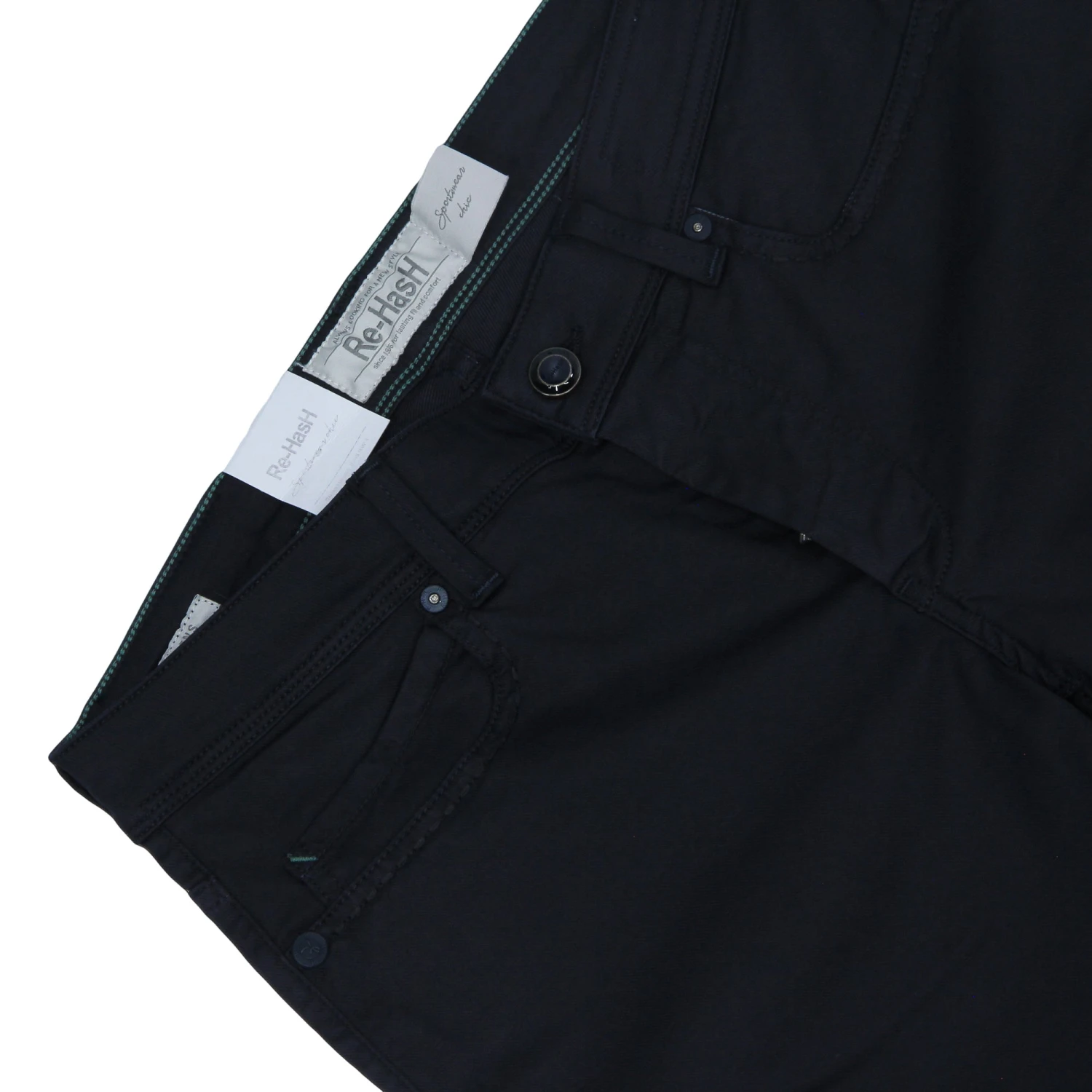 Midnight Blue Cotton-Lyocell Slim Fit Five Pocket Pants - Re-Hash 6 Midnight Blue Cotton-Lyocell Slim Fit Five Pocket Pants - Re-Hash - Image 4