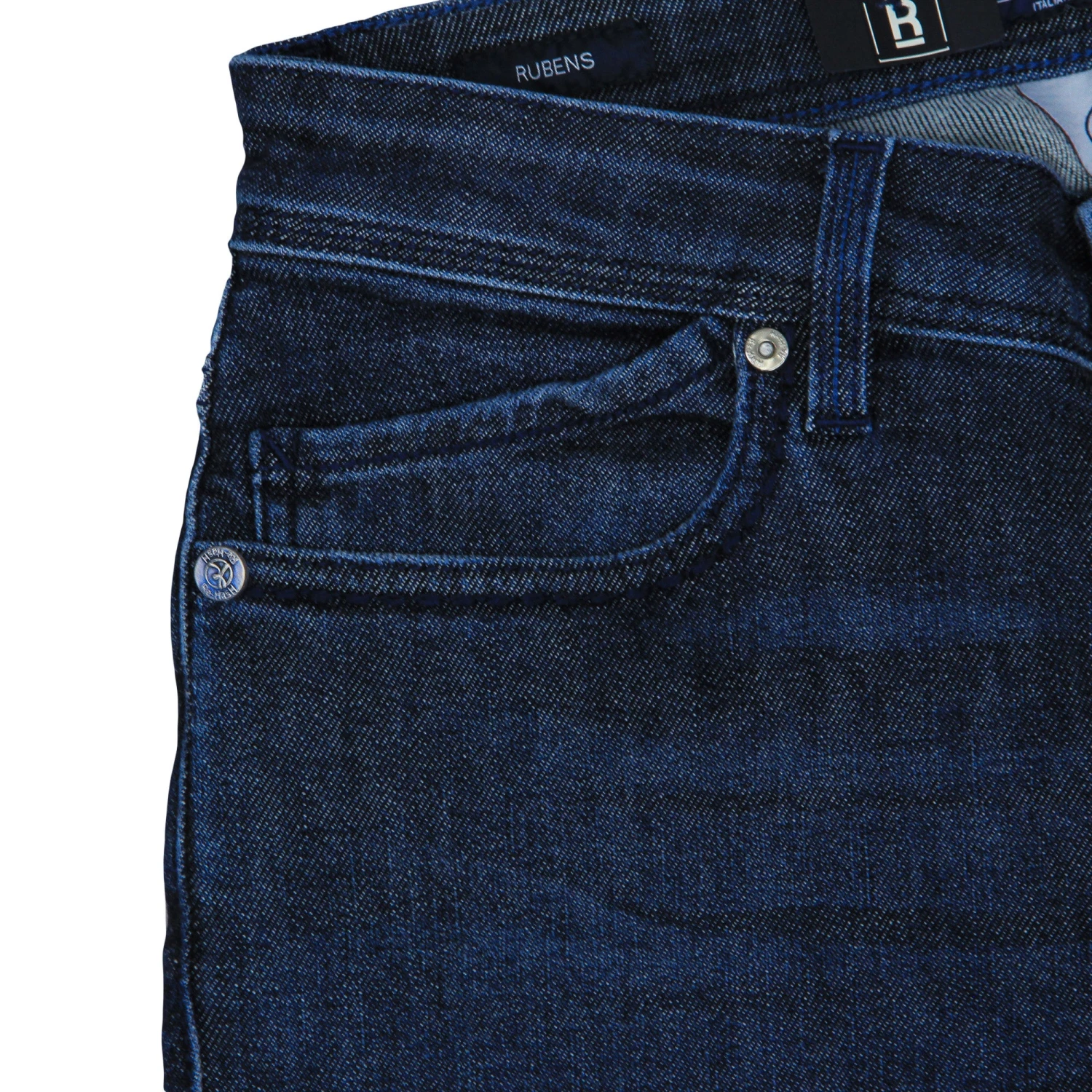 Mid Blue Rubens Power-Stretch Slim Fit Japanese Denim - Re-Hash 5 Mid Blue Rubens Power-Stretch Slim Fit Japanese Denim - Re-Hash - Image 3