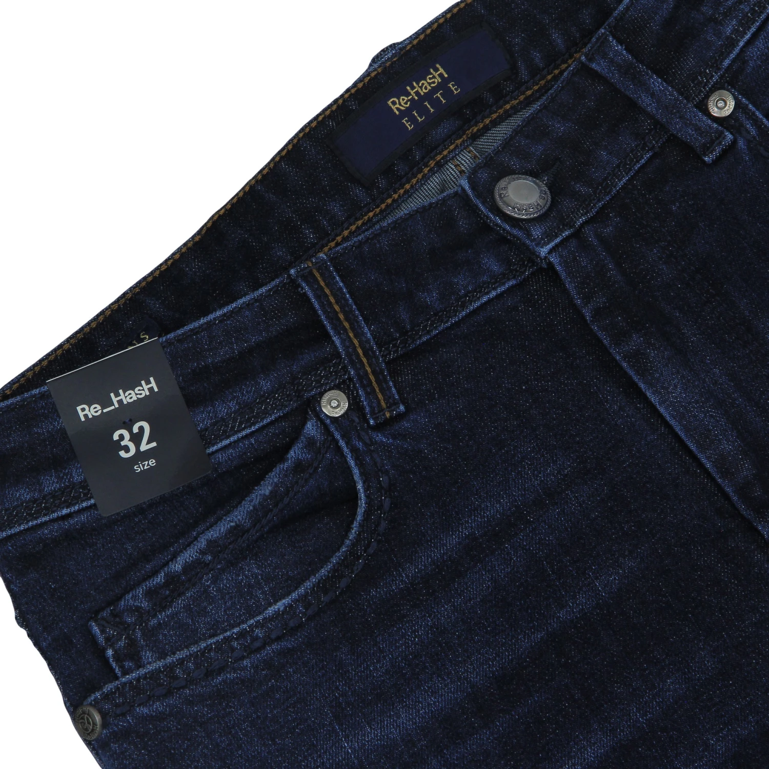 Dark Blue Rubens Power-Stretch Cotton Slim Fit Jeans - Re-Hash ELITE 4 Dark Blue Rubens Power-Stretch Cotton Slim Fit Jeans - Re-Hash ELITE - Image 3