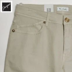 Light Khaki Cotton-Lyocell Twill 5-Pocket Pants - Re-Hash -ETON Store REHASH22770439 1