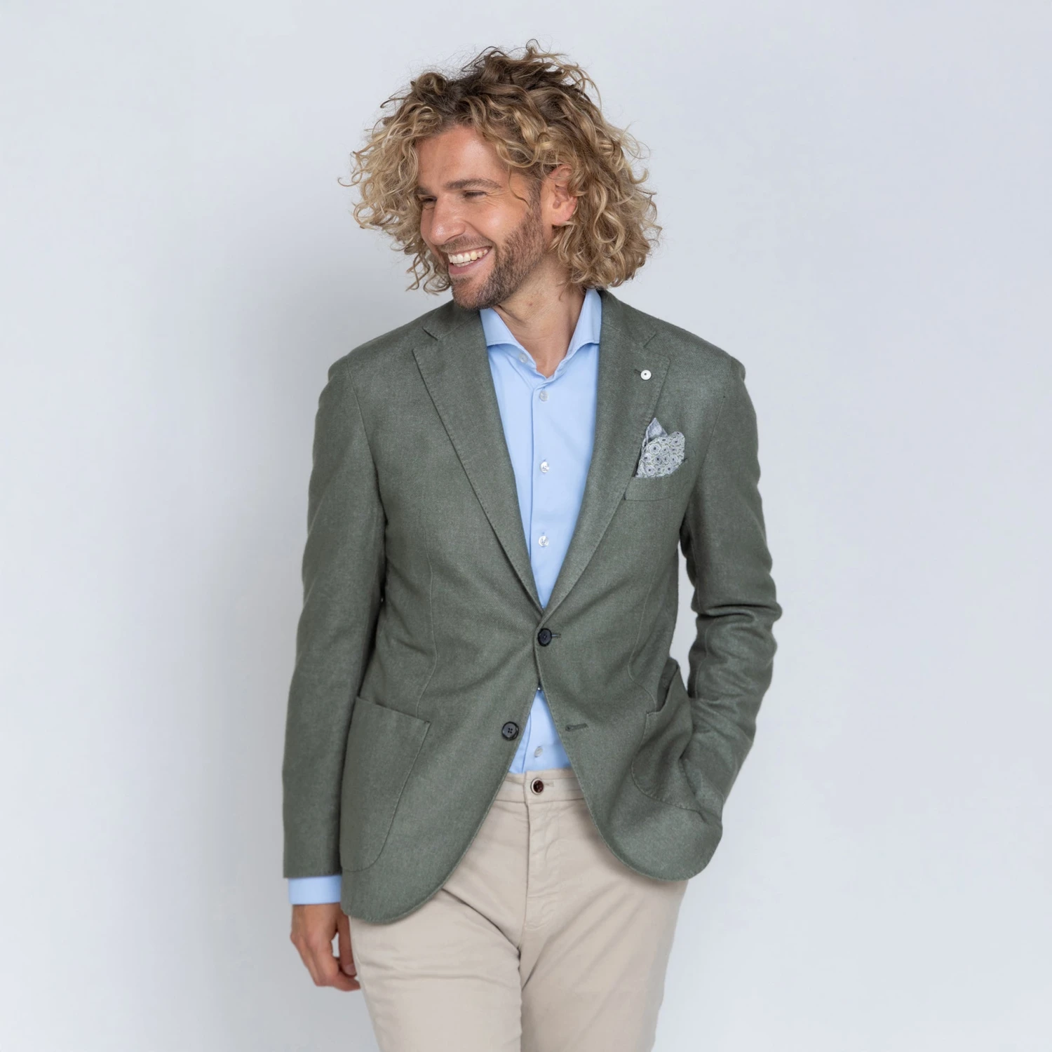 Green Wool-Cashmere Unconstructed Contemporary Fit Sport Jacket - L.B.M. 1911 4 Green Wool-Cashmere Unconstructed Contemporary Fit Sport Jacket - L.B.M. 1911 - Image 2