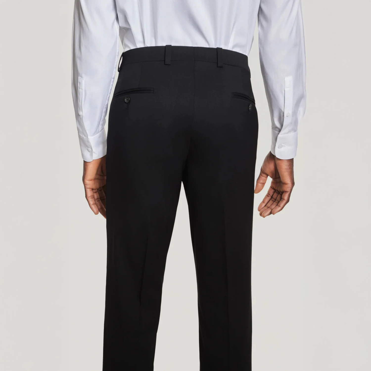 Black Solid Super 130's Wool Esprit Modern Fit Suit - Jack Victor 9 Black Solid Super 130's Wool Esprit Modern Fit Suit - Jack Victor - Image 7