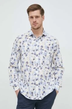 Paul&Shark Blue Floral Poplin Casual Shirt - Paul & Shark