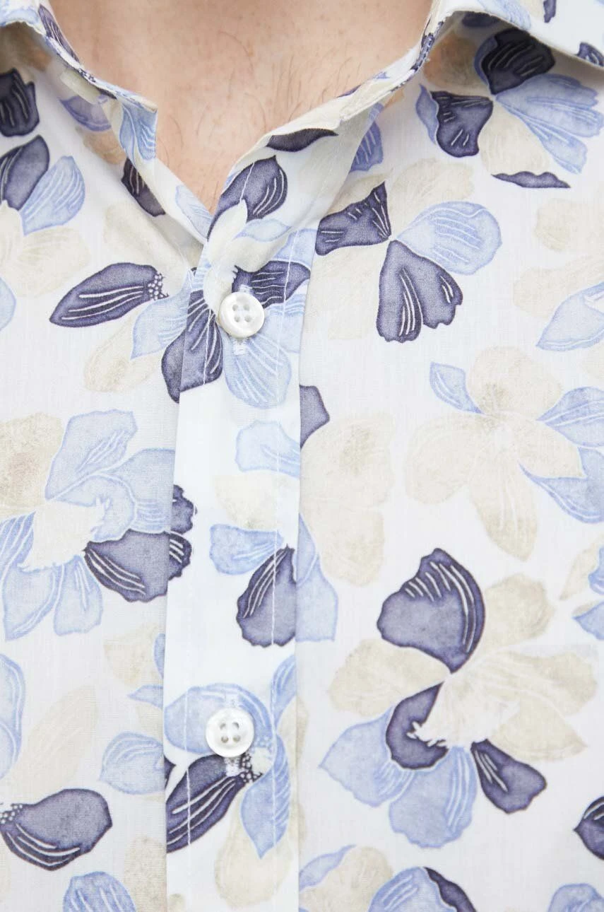 Paul&Shark Blue Floral Poplin Casual Shirt - Paul & Shark 7 Paul&Shark Blue Floral Poplin Casual Shirt - Paul & Shark - Image 5