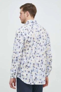 Paul&Shark Blue Floral Poplin Casual Shirt - Paul & Shark 12 Paul&Shark Blue Floral Poplin Casual Shirt - Paul & Shark -ETON Store SS23 KDM049 MLC F4