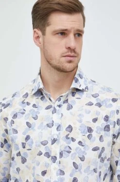 Paul&Shark Blue Floral Poplin Casual Shirt - Paul & Shark 11 Paul&Shark Blue Floral Poplin Casual Shirt - Paul & Shark -ETON Store SS23 KDM049 MLC F5