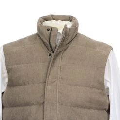 Taupe Quilted Corduroy Vest With Pockets - Stenströms 11 Taupe Quilted Corduroy Vest With Pockets - Stenströms -ETON Store STENSTROMS 4300482582340 3