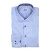 Blue Twill Fitted Body Shirt W/ Floral Contrast Trims - Stenströms 2 Blue Twill Fitted Body Shirt W/ Floral Contrast Trims - Stenströms -ETON Store STENSTROMS 6847510573100 1