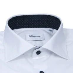 White Twill Slimline Shirt W/ Navy Floral Contrast - Stenströms 6 White Twill Slimline Shirt W/ Navy Floral Contrast - Stenströms -ETON Store STENSTROMS 684751846600 2 f78b4e77 692e 4d82 abb0 430ff76a18a8
