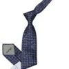 Blue Motif Woven Silk Tie - Stenströms