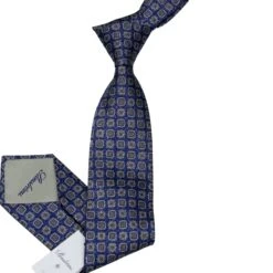 Blue Motif Woven Silk Tie - Stenströms 8 Blue Motif Woven Silk Tie - Stenströms -ETON Store STENSTROMS 913347 002 2