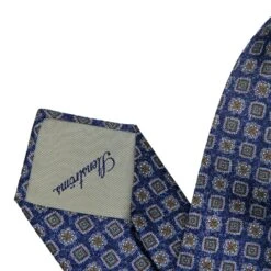 Blue Motif Woven Silk Tie - Stenströms 7 Blue Motif Woven Silk Tie - Stenströms -ETON Store STENSTROMS 913347 002 3
