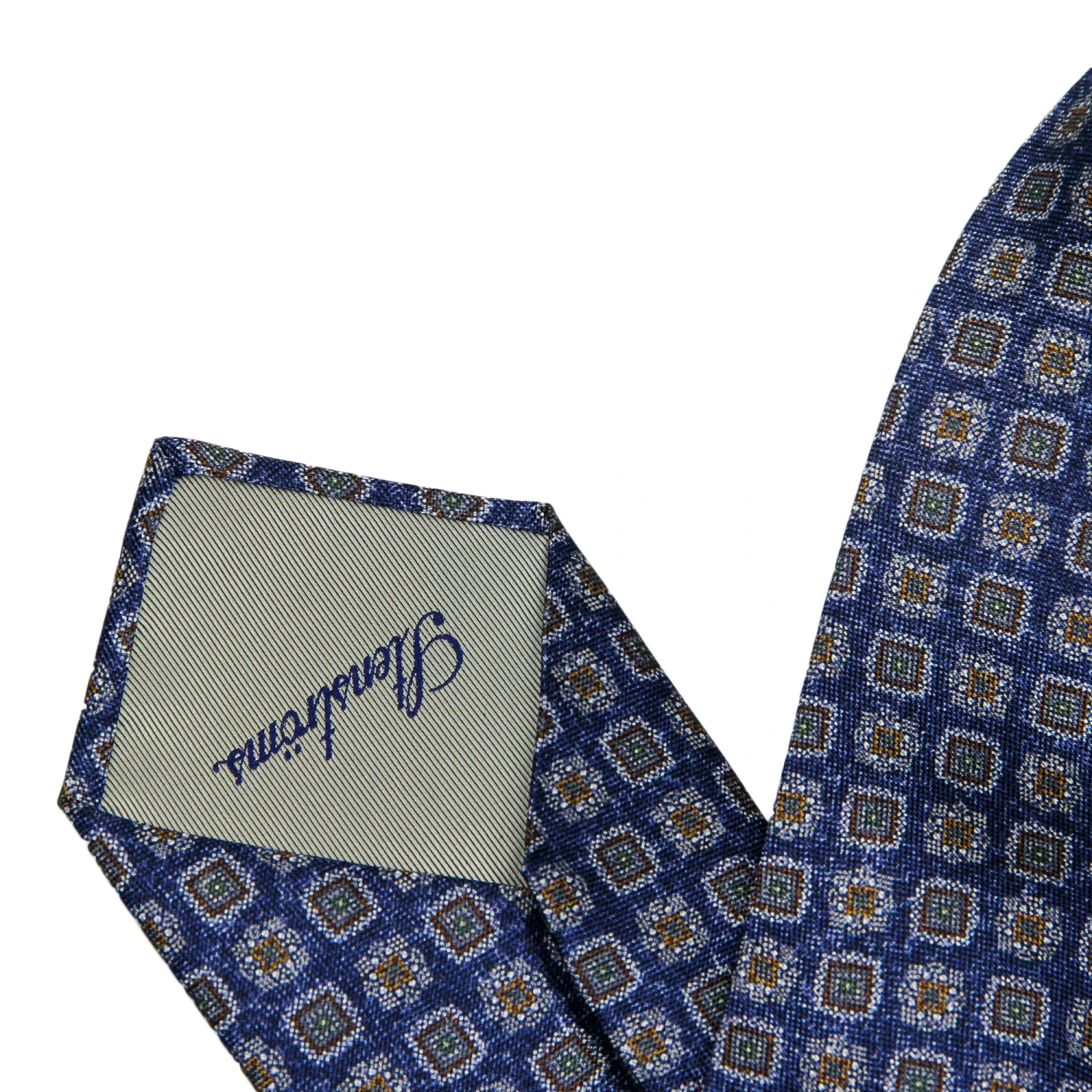 Blue Motif Woven Silk Tie - Stenströms 4 Blue Motif Woven Silk Tie - Stenströms - Image 2