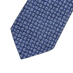 Navy Round Geometric Motif Silk Tie - Stenströms 5 Navy Round Geometric Motif Silk Tie - Stenströms -ETON Store STENSTROMS 913352 181 2