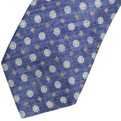 Royal Blue Geometric Patterned Silk Tie - Stenströms -ETON Store STENSTROMS 913355 151 2