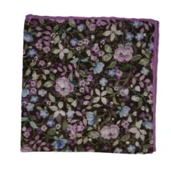 Lavender Multicolour Floral Cotton-Linen Hankie - Stenströms