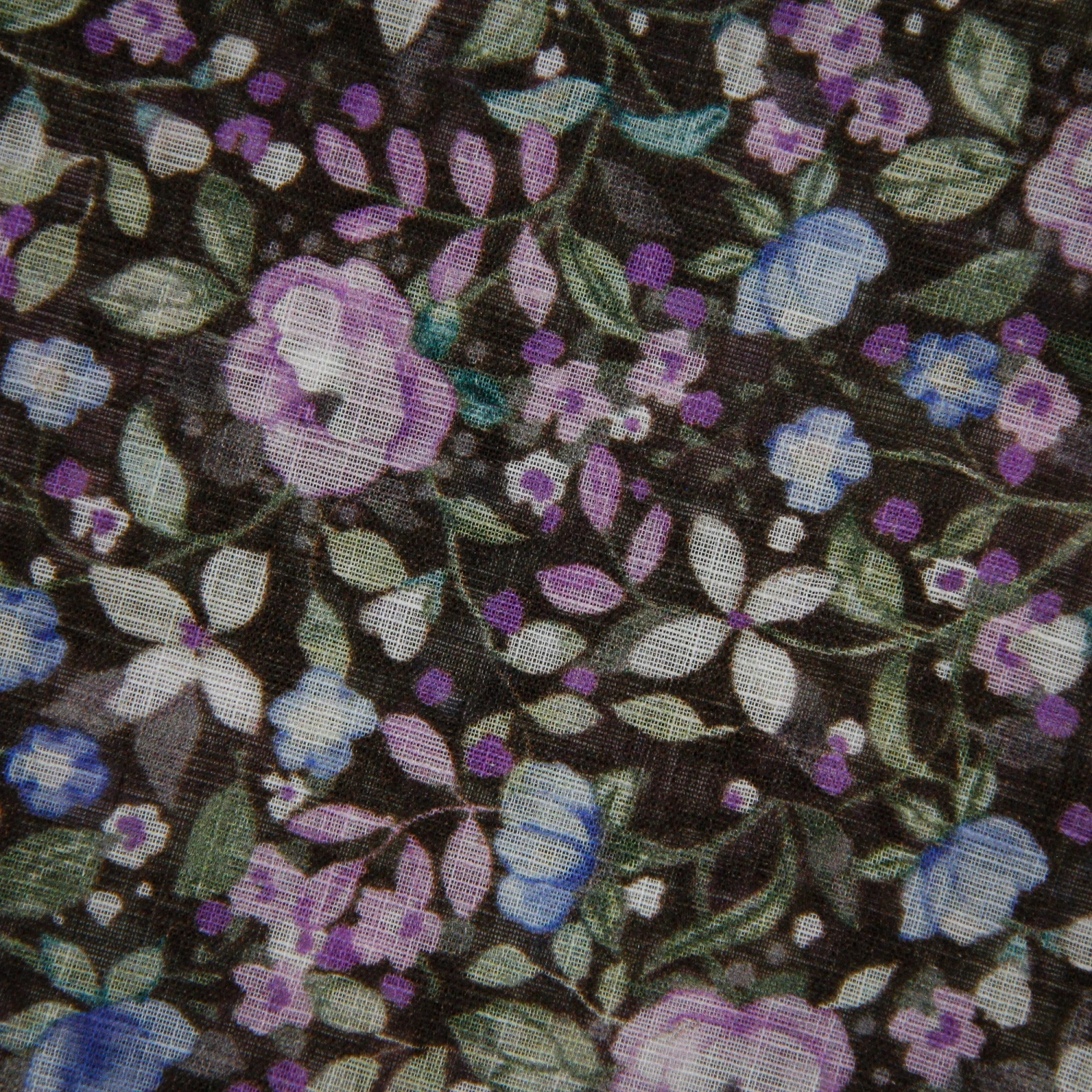 Lavender Multicolour Floral Cotton-Linen Hankie - Stenströms 4 Lavender Multicolour Floral Cotton-Linen Hankie - Stenströms - Image 2