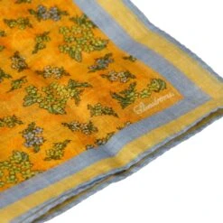 Orange Flower Motif Cotton Hankie - Stenströms -ETON Store STENSTROMS HANKIE 5