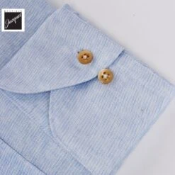 Light Blue Linen Lyocell Stretch Fitted Body Casual Shirt - Stenströms 23 Light Blue Linen Lyocell Stretch Fitted Body Casual Shirt - Stenströms -ETON Store STENSTROMS6127118925100 2