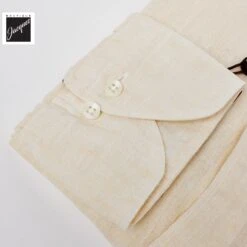 Butter Yellow Linen Casual Slimline Shirt - Stenströms 16 Butter Yellow Linen Casual Slimline Shirt - Stenströms -ETON Store STENSTROMS7747217970710 1