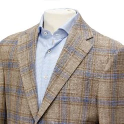 Beige Check Midland Contemporary Fit Sport Coat - Jack Victor 11 Beige Check Midland Contemporary Fit Sport Coat - Jack Victor -ETON Store TAN JACK VICTOR 3