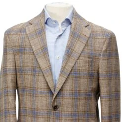 Beige Check Midland Contemporary Fit Sport Coat - Jack Victor 13 Beige Check Midland Contemporary Fit Sport Coat - Jack Victor -ETON Store TAN JACK VICTOR 5