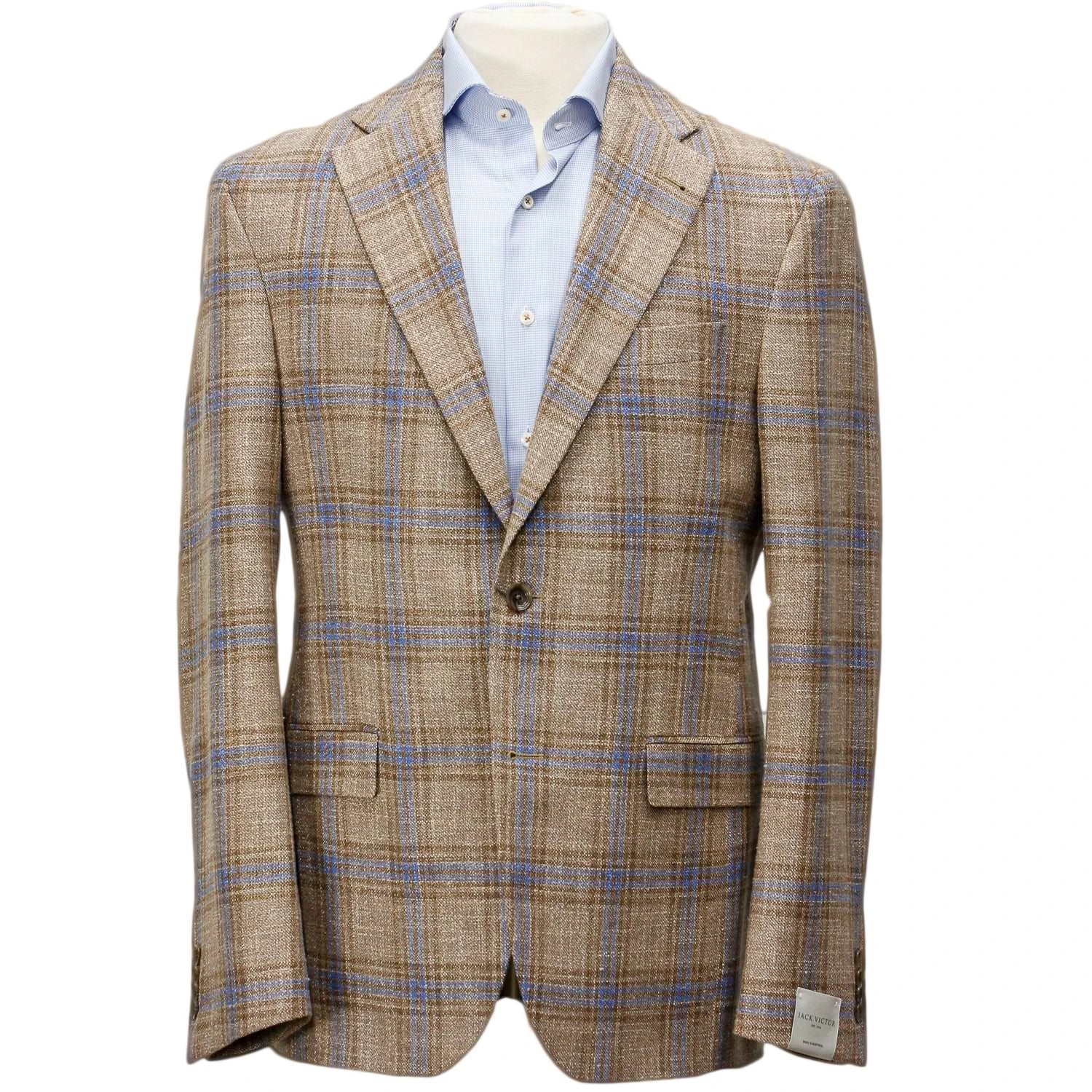 Beige Check Midland Contemporary Fit Sport Coat - Jack Victor 3 Beige Check Midland Contemporary Fit Sport Coat - Jack Victor