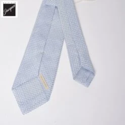 Ice Blue Raw Silk Grenadine Woven Tie - Paolo Albizzati 6 Ice Blue Raw Silk Grenadine Woven Tie - Paolo Albizzati -ETON Store Untitled 3