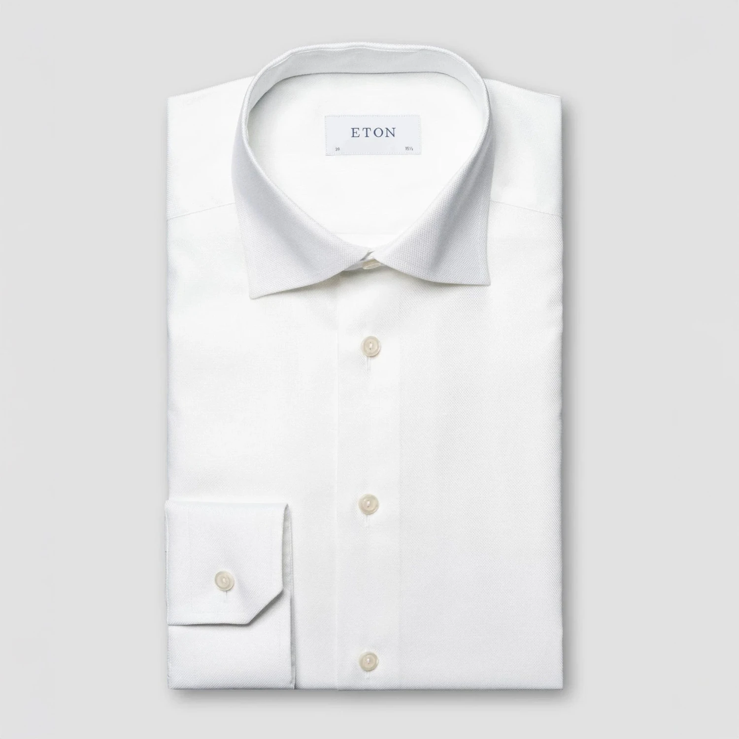 White Semi Solid Cotton-Tencel Slim Fit Shirt - ETON 3 White Semi Solid Cotton-Tencel Slim Fit Shirt - ETON