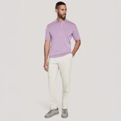 Lilac Cotton Silk Knit Polo - Jack Victor 7 Lilac Cotton Silk Knit Polo - Jack Victor -ETON Store V231017 LILAC 2228