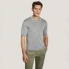 Gray Cotton Silk Knit Polo - Jack Victor 2 Gray Cotton Silk Knit Polo - Jack Victor -ETON Store V231017 GREY MOMENTIS