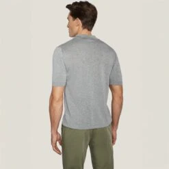 Gray Cotton Silk Knit Polo - Jack Victor 9 Gray Cotton Silk Knit Polo - Jack Victor -ETON Store V231017 GREY OM3