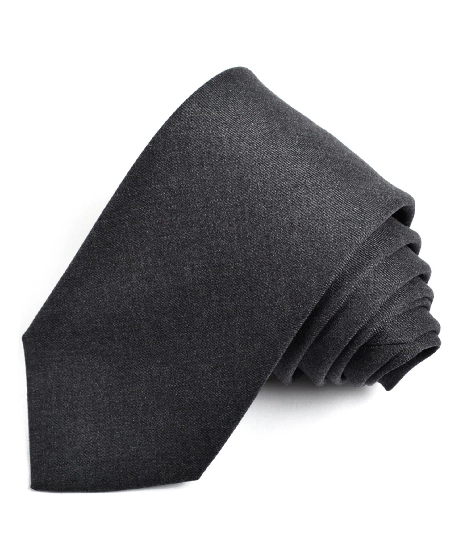 Charcoal Woven Wool Tie - DION 3 Charcoal Woven Wool Tie - DION