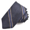 Navy Blue Silk Grenadine Striped Tie - DION 1 Navy Blue Silk Grenadine Striped Tie - DION -ETON Store V41213 400 01