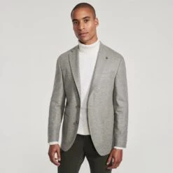 Gray Loro Piana Cashmere-Award Darwin Contemporary Knit Sport Jacket - Jack Victor