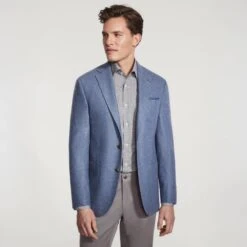 Light Blue Loro Piana Cashmere Darwin Contemporary Fit Sport Jacket - Jack Victor
