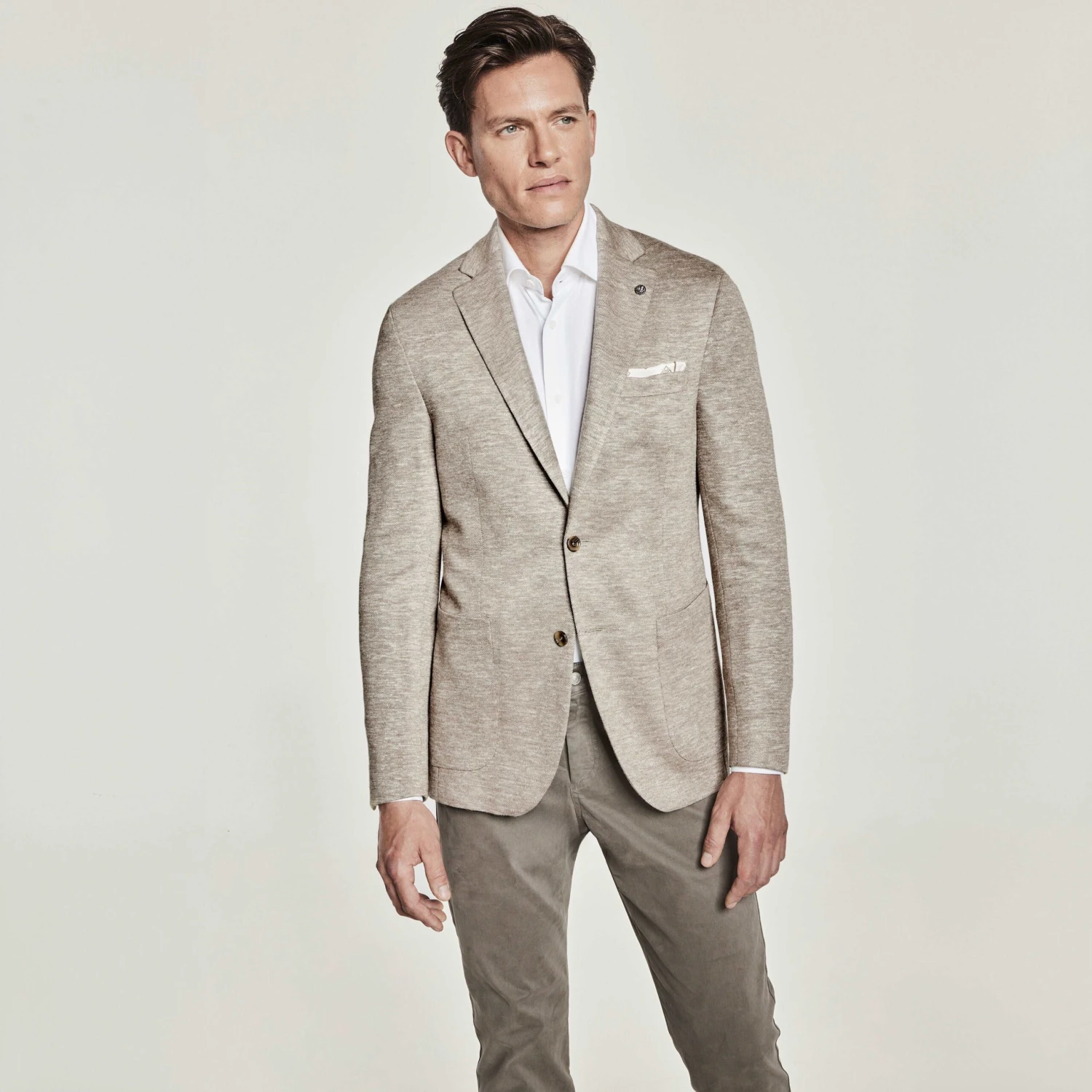 Beige Melange Queens Contemporary Fit Unconstructed Sport Jacket - Jack Victor 3 Beige Melange Queens Contemporary Fit Unconstructed Sport Jacket - Jack Victor