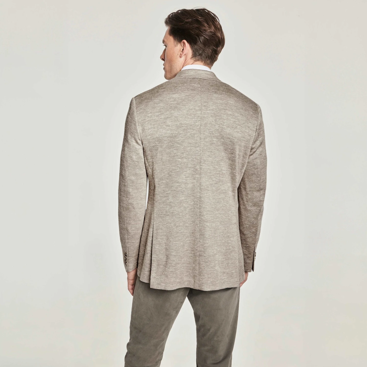 Beige Melange Hartford Contemporary Fit Unconstructed Sport Jacket - Jack Victor 6 Beige Melange Hartford Contemporary Fit Unconstructed Sport Jacket - Jack Victor - Image 4