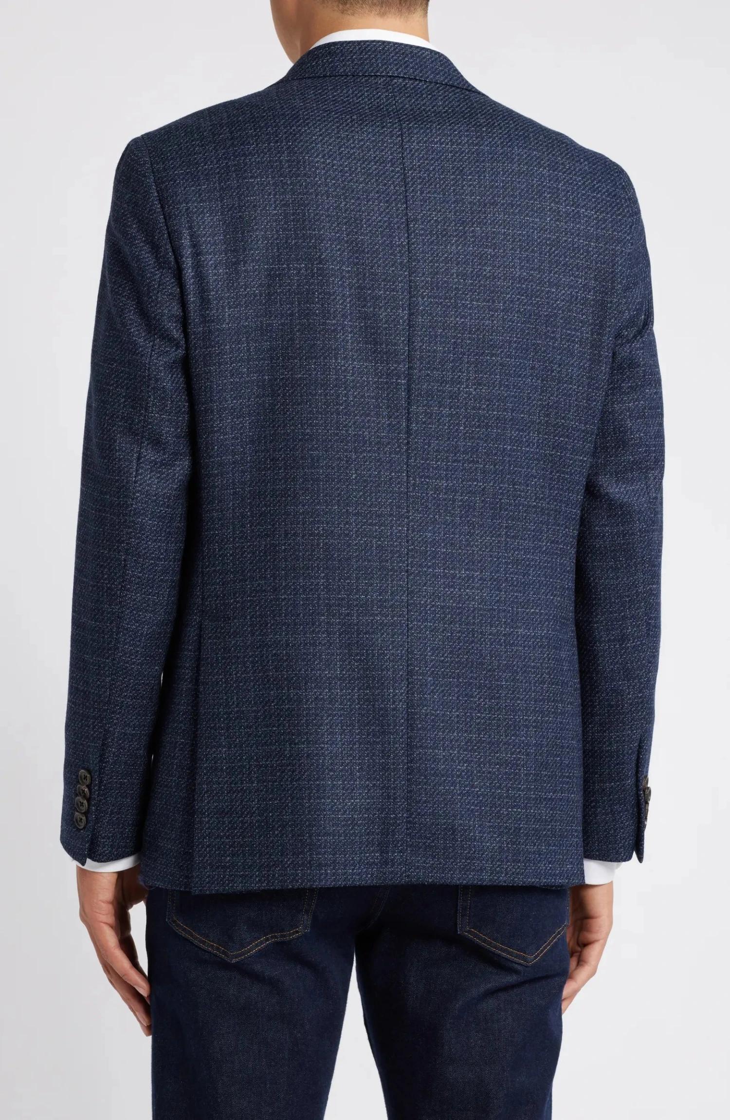 Blue Mélange Knit Morton Contemporary Fit Wool Sport Jacket - Jack Victor 13 Blue Mélange Knit Morton Contemporary Fit Wool Sport Jacket - Jack Victor - Image 11