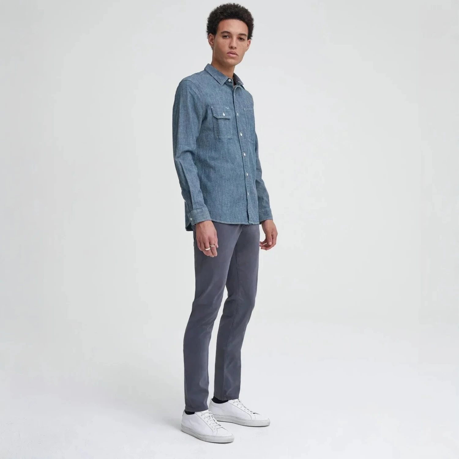 Cavern Dark Gray Modern Slim Tellis Sueded Pants - AG 5 Cavern Dark Gray Modern Slim Tellis Sueded Pants - AG - Image 3