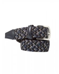 Blue Grey Woven Elastic Belt - Anderson's 15 Blue Grey Woven Elastic Belt - Anderson's -ETON Store andersons belts mens multi woven navy blue grey belt p32184 140649 image