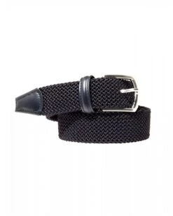 Solid Navy Woven Belt - Anderson's 5 Solid Navy Woven Belt - Anderson's -ETON Store andersons belts mens woven leather tip navy blue belt p32534 141086 image